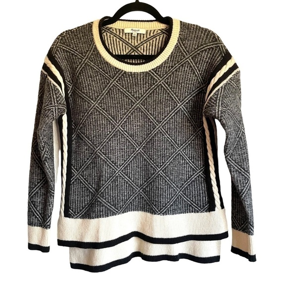 MADEWELL High Low Wool Argyle Diamondflip Sweater B5443 - Picture 1 of 8